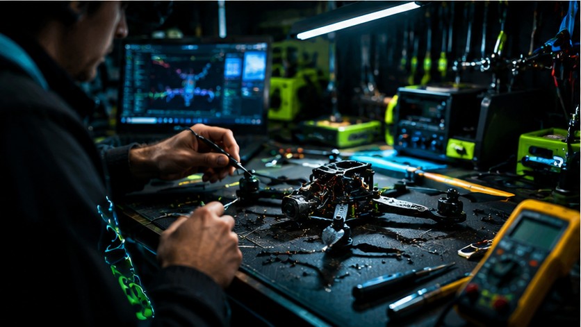 Diagnóstico y reparación de un dron FPV